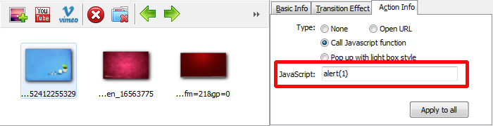 Call JavaScript in Slider of jQuery Image Gallery Sliders