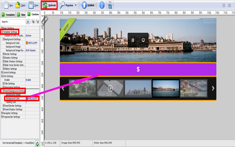 Change Background Color for Title and Descriptions of jQuery Slider