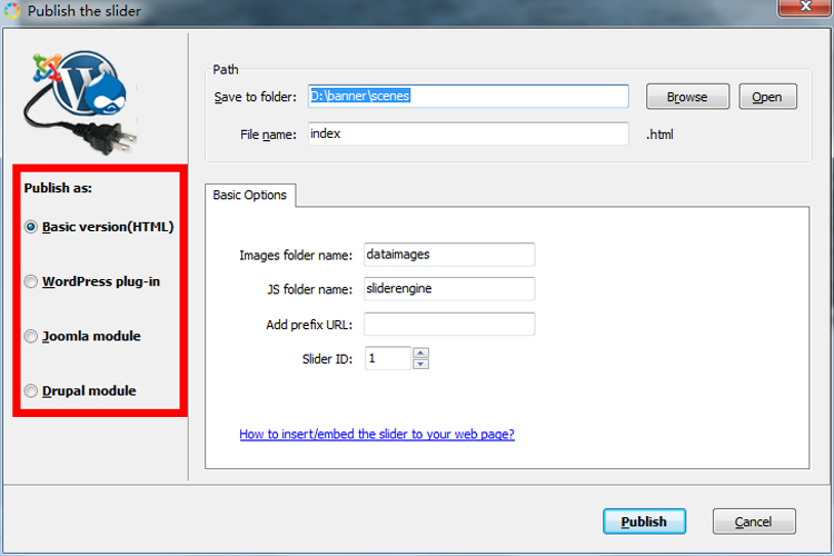 Choose Output Format for a jQuery Slider with Clickable Links